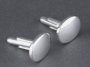 Oval Cufflinks CG02600 - Plated Oval Cuff-links, choose gold plated or silver plated