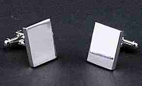 Cufflinks CG026 - Standard rectangular Cuff-links.  Choose silver plated or gold plated.
