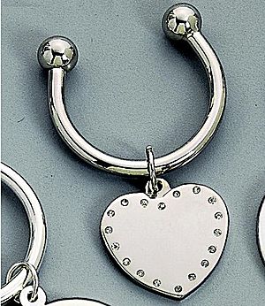 Heart Key Chain with Crystals - Heart key chain with chrystals embedments