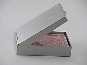 Playing Card Box CG03394 - Playing card box, brushed finish with cards