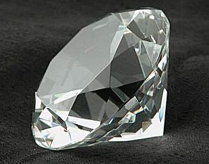 Diamond Paper Weight CG04152 - Optic 3 1/4 in. diamond glass paper weight.  Engrave on the face of the diamond.  Great anniversary gift!