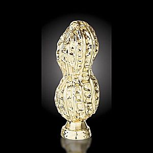 Peanut RS026851 - High quality goldtone metal peanut, mounted on base