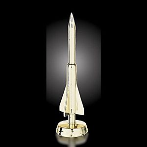 Missile Trophy - High quality goldtone metal missile, mounted on base.