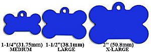 Bone Shaped Dog Tag Free Engraving - Different colors available, including blue and silver - One Line Free Engraving