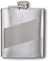 Flask F181 - 6 oz. Stainless Steel Flask with Diagonal Band and Tu-Tone Finish