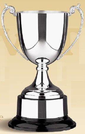 372J-28 - Engravable silver plated cup can be engraved on the cup and/or on the optional band.  Lid is optional. 7 sizes avail.