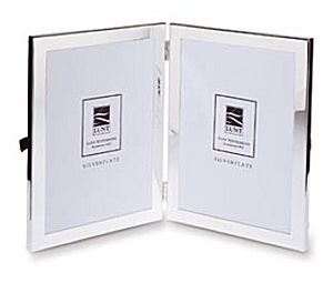 Free Engraving Lunt Double Hinged Frame - Silver plated Double frame 5X7.  Price includes 2 lines of engraving.
