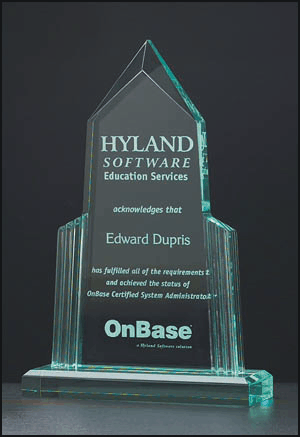 Castle Acrylic Award A659 - Jade Acrylic Award is available in 3 sizes.