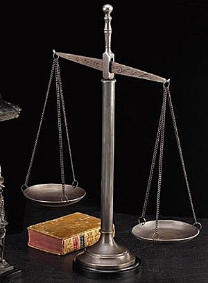 the justice scale BB-B196 scale of justice - Scale of Justice Bronzed brass sculpture.  Mounted on a black wood base.  Engraving optional.