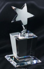 Crystal star award - Engrave directly on the base of the award