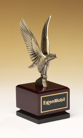 Eagle Trophy - Antique bronze finished casting on two-tone base.