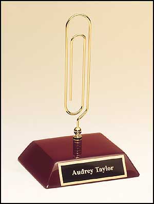 paperclip message holder - 6.5 x 3.875v paperclip shaped message holder