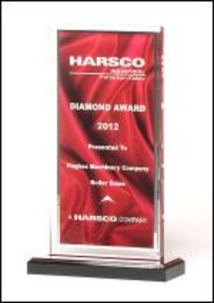 Acrylic Award A6873 - Deep red draped satin pattern with silver mirror border
Black acrylic base with red mirror top