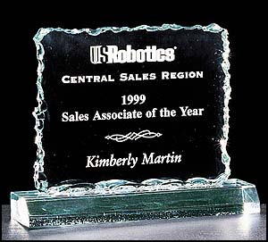 Crushed Ice Acrylic Award - a325 - Jade Acrylic Award comes in 3 sizes.