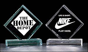 A334 Diamond Acrylic Award - This Diamond shaped Acrylic Award comes in 3 sizes and 2 different colors: Choose clear or jade
