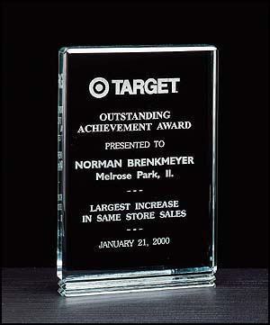 Classic Acrylic Award - a6418 - Free-standing classic Acrylic Award