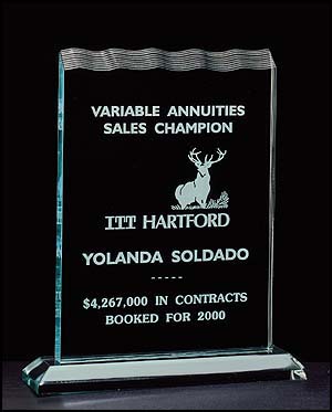 Tidal Acrylic Award A6424 - Jade Only Acrylic Award