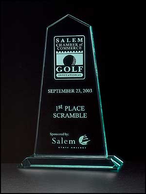 Obelisk Acrylic Award - a6538 - Jade acrylic 3/4