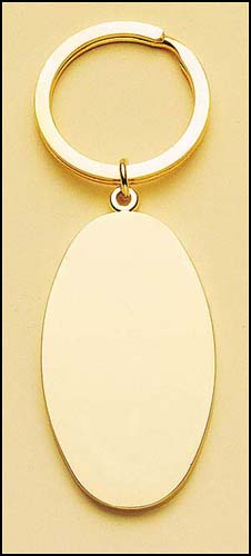 Oval keyring pk6128 - Gold plated brass keyring, with oval engraving plate