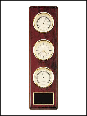 wp500-CBT - Weather station rosewood piano-finish includes: clock, thermometer and barometer