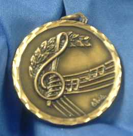 Musical Notes Medal - musical note medal - engraving on the back optional