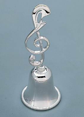 silver bell - CG03263 - Silver Plated Treble Clef Bell