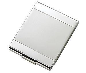 cigarette case RO- S-24S - 2 Tone Silver Flip Open Cigarette Case, engravable