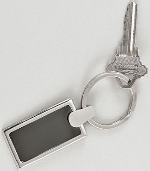 Rectangle Key Chain - The non tarnish gun metal finish gives this piece a very masculine feel, and brings urbanity to the piece.