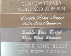 Aluminum Metal Plate Small - 4 color Aluminum: choose brushed or glossy gold, brushed or glossy silver