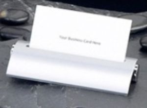 Two Tone Silver Business Card Holder - BB24 - Engraveable Silver Two Tone Business Card Holder