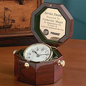 RS-C211 Captain's Clock - Rosewood piano finished Captain's clock, velvet lined.