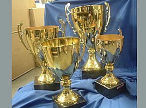 Italian Cup M-DA - Simple and beautiful italian cup is mounted on a heavy marble base.  Avail. in 7 sizes.  Choose goldtone or silvertone.