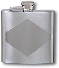 Flask F182 - 6 oz Stainless Steel Diamond Design Flask with Tu-Tone Finish
