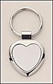 heart shaped silver tone key chain pk10