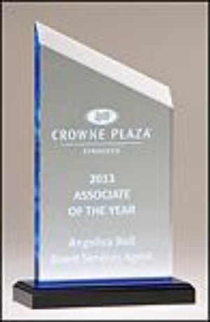 Acrylic Award - a6911 - 1/2" thick clear acrylic
Black acrylic base with blue mirror top