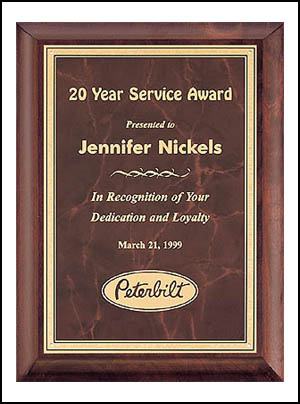 p352 - Cherry finish wood with ruby marble plate.  Choose size 7 X 9 in. or larger.